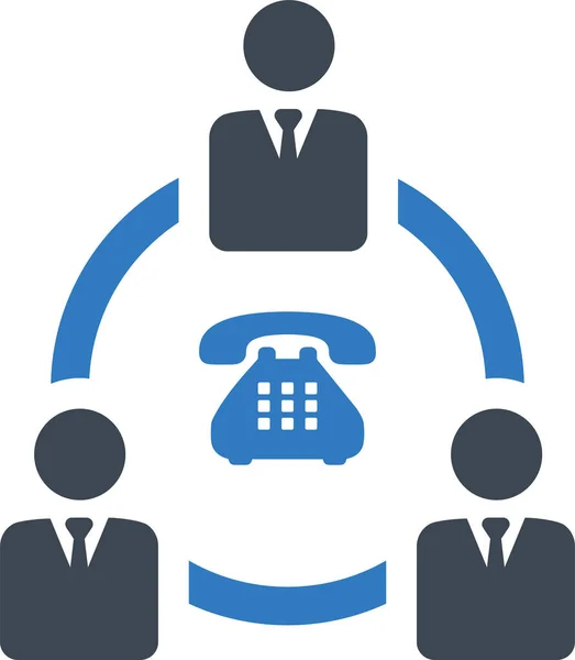 Konferencja Komunikacyjna Call Meeting Ikona Solidnym Stylu — Wektor stockowy