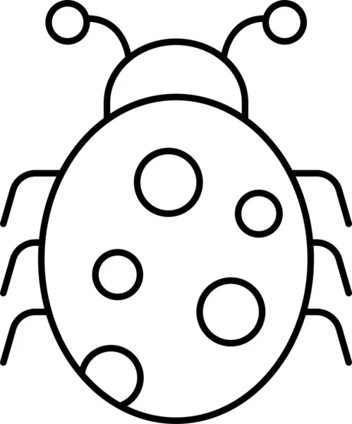 Bug Insect Lieveheersbeestje Pictogram Omtrek Stijl — Stockvector