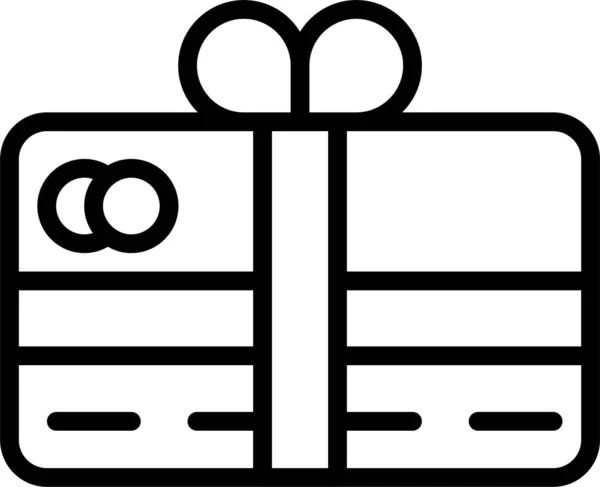 Tarjeta Crédito Icono Regalo Estilo Esquema — Vector de stock