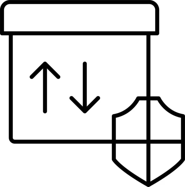 Коробка Доставки Значок Стиле Наброска — стоковый вектор