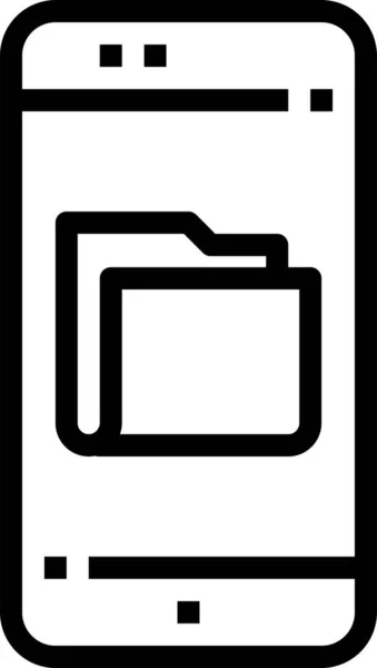 Verbindingsmap Mobiel Pictogram Contourstijl — Stockvector