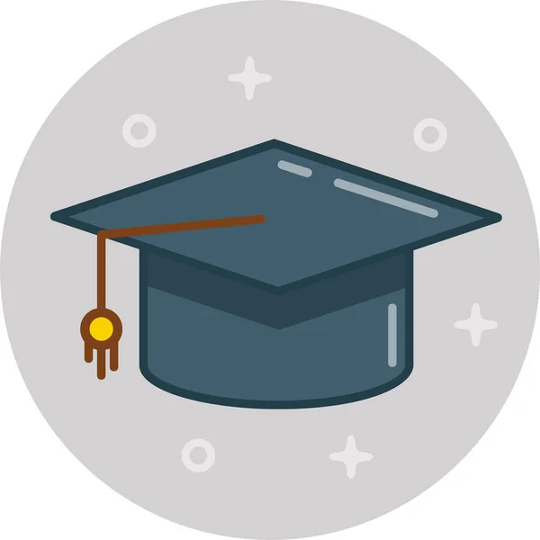 Απόφοιτος Κολέγιο Εικονίδιο Αποφοίτησης Στυλ Γεμάτο Περίγραμμα — Διανυσματικό Αρχείο