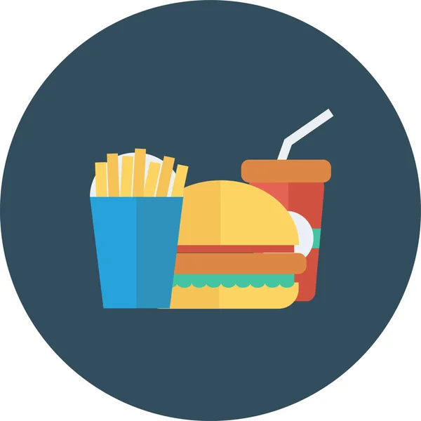 Burger Οπτάνθρακα Εικονίδιο Ποτό Επίπεδη Στυλ — Διανυσματικό Αρχείο