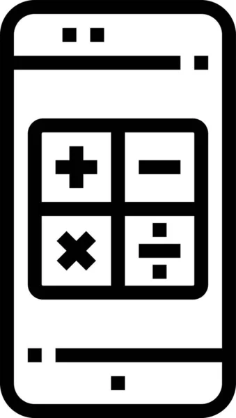 Иконка Подключения Калькулятора Стиле Абрис — стоковый вектор