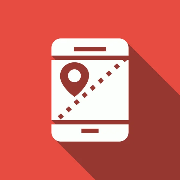 Localisation Icône Navigation Mobile Dans Style Plat — Image vectorielle