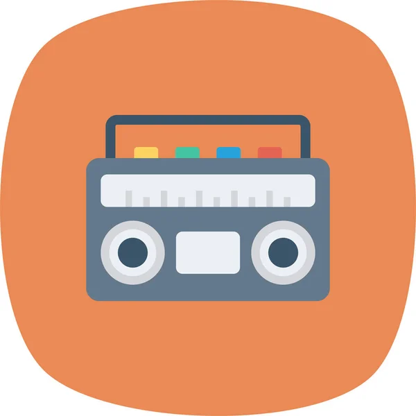 Κασετόφωνο Μουσικό Εικονίδιο Επίπεδη Στυλ — Διανυσματικό Αρχείο