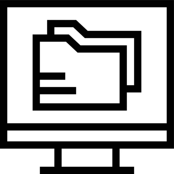 计算机目录电子图标 轮廓样式 — 图库矢量图片