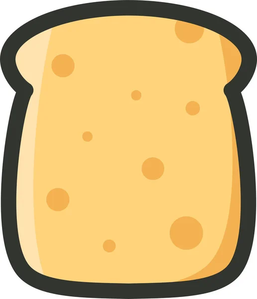 Ikon Makanan Sarapan Roti Dalam Gaya Yang Dilapisi - Stok Vektor