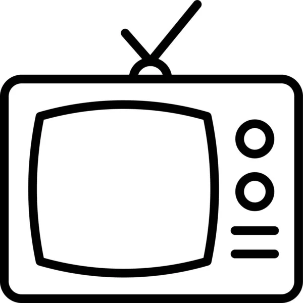 Ícone Tela Televisão Estilo Esboço —  Vetores de Stock