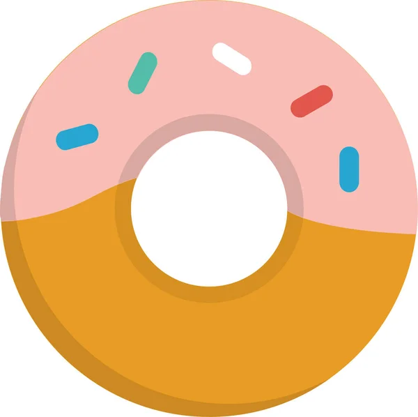 Ícone Donut Sobremesa Padaria Estilo Plano — Vetor de Stock
