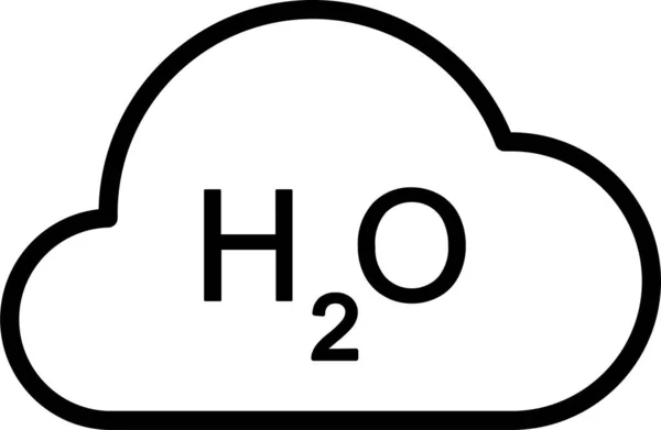 Формула Воды H2O Значок Стиле Наброска — стоковый вектор