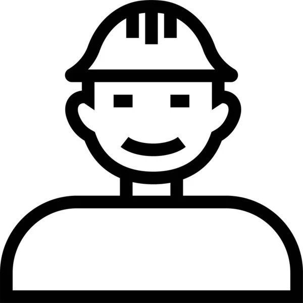 Avatar Boy Labour Icon Outline Style — Stock Vector