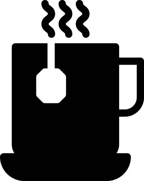 Pause Kaffeetasse Symbol Solidem Stil — Stockvektor