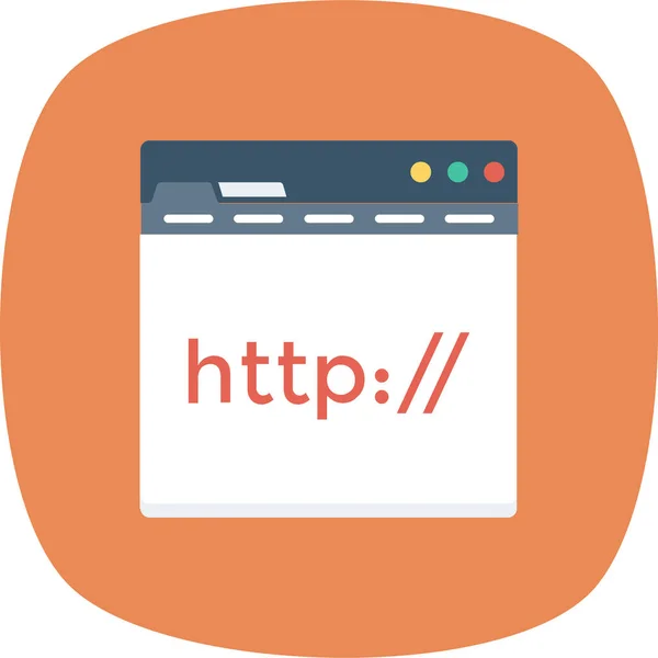 Browser Http Page Icoon Platte Stijl — Stockvector