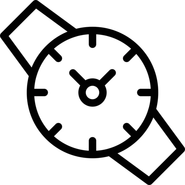 Reloj Despertador Icono Tiempo Estilo Del Esquema — Vector de stock