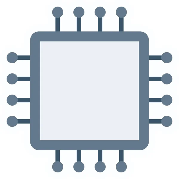 Chip Cpu Elektronisch Icoon Platte Stijl — Stockvector