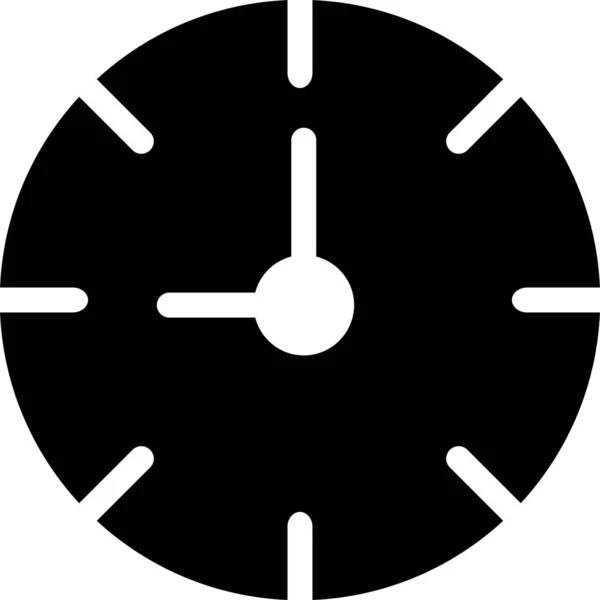 Ikona Zegara Okrągłego Stałym Stylu — Wektor stockowy