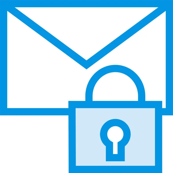 电子邮件信封锁图标在填充轮廓风格 — 图库矢量图片