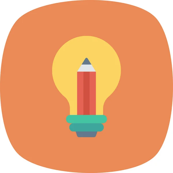 Icône Idée Créativité Ampoule Dans Style Plat — Image vectorielle