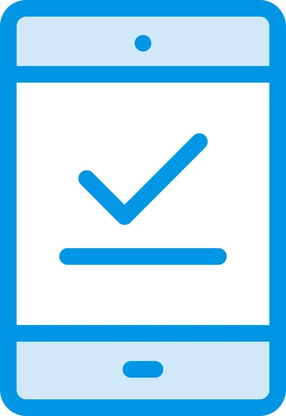 Comprobar Icono Del Dispositivo Móvil Estilo Contorno Lleno — Archivo Imágenes Vectoriales