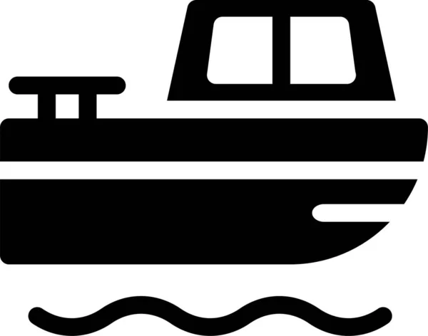 Boot Pirat Meer Ikone Solidem Stil — Stockvektor