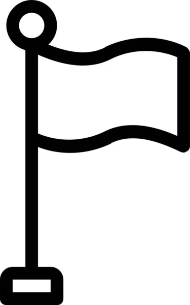 Ikona Státu Vlajky Země Stylu Osnovy — Stockový vektor