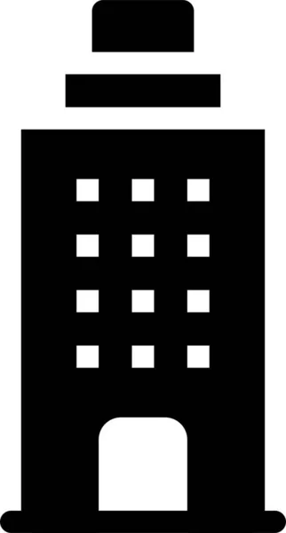Икона Гостиничного Комплекса Твердом Стиле — стоковый вектор