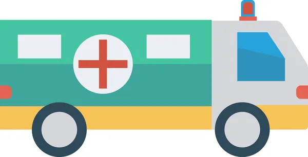 Ambulance Auto Lékařské Ikony Plochém Stylu — Stockový vektor