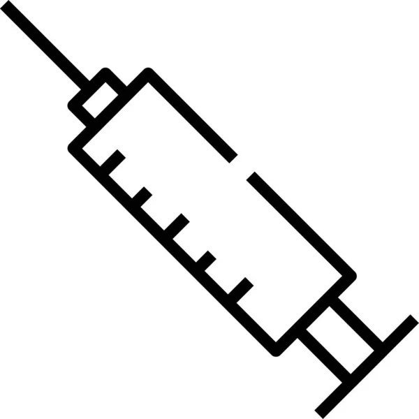 Şırınga Ilacı Ikonu Ana Hatlar Biçiminde — Stok Vektör