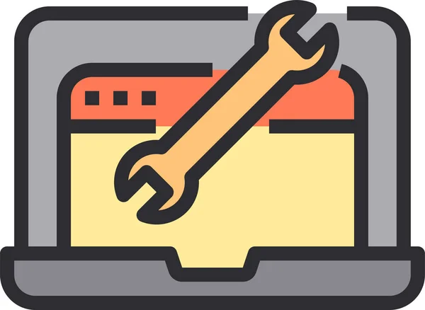 Marketing Optimalisatie Zoekpictogram Gevulde Outline Stijl — Stockvector