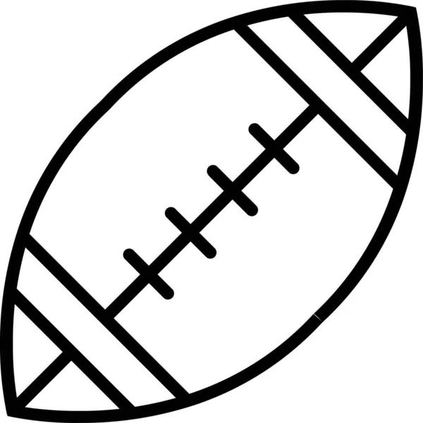Rugby Game Playu Pictogram Omtrek Stijl — Stockvector