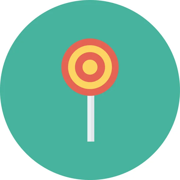Caramelo Vacaciones Lollipop Icono Estilo Plano — Vector de stock