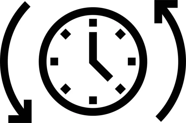 Reloj Despertador Icono Reloj Antiguo Estilo Contorno — Archivo Imágenes Vectoriales