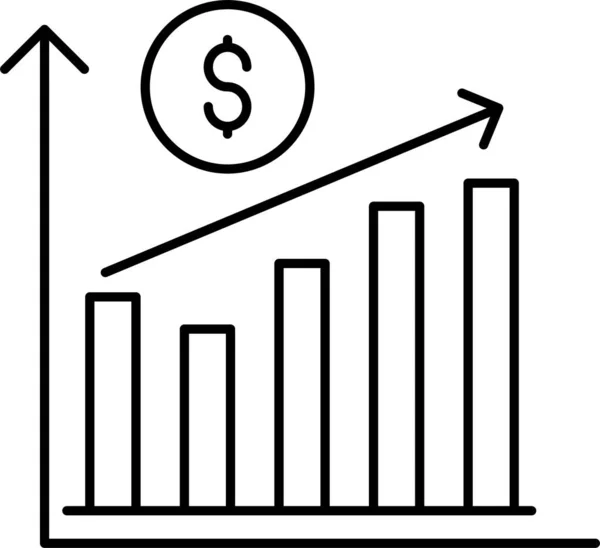 Grafiek Financiën Grafiek Pictogram Omtrek Stijl — Stockvector