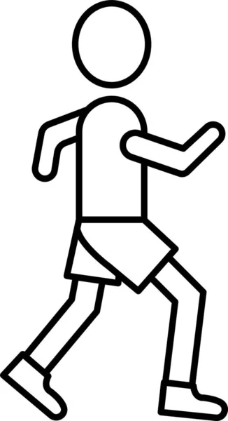 Icône Course Marathon Athlète Dans Style Contour — Image vectorielle