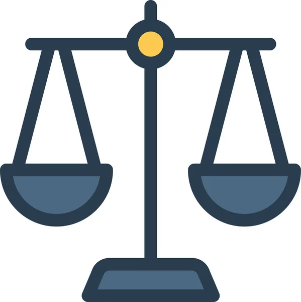 Adalet Hukuku Hukuku Simgesi Tam Ana Hatlarıyla — Stok Vektör