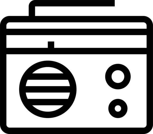 Icône Musique Communication Antenne Dans Style Contour — Image vectorielle