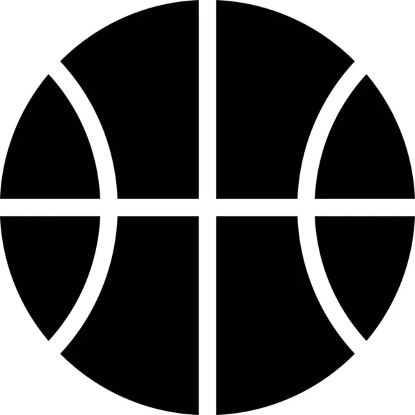 Баскетбольний Баскетбольний Корт Значок Суцільному Стилі — стоковий вектор