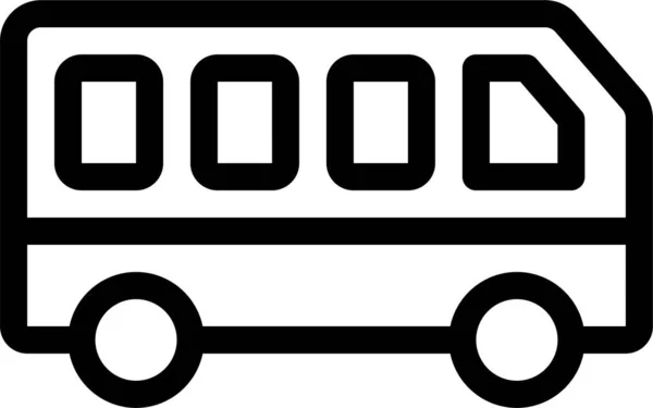 Иконка Общественного Автобуса Стиле Абрис — стоковый вектор