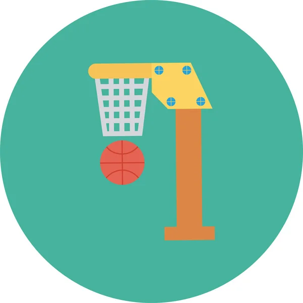 Basket Ball Icône Basket Dans Style Plat — Image vectorielle