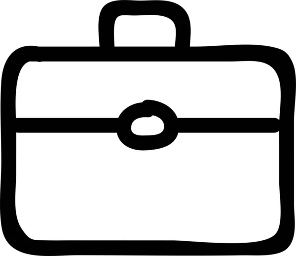 Väska Bagage Pengar Ikon Handritad Stil — Stock vektor