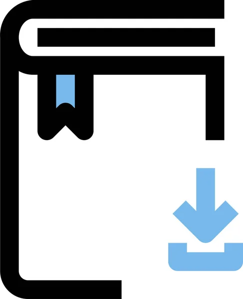 Buch Nach Unten Lernsymbol Umriss Stil — Stockvektor