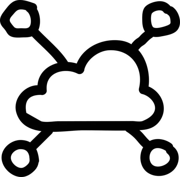 Значок Хмарних Обчислювальних Пристроїв Намальованому Стилі — стоковий вектор