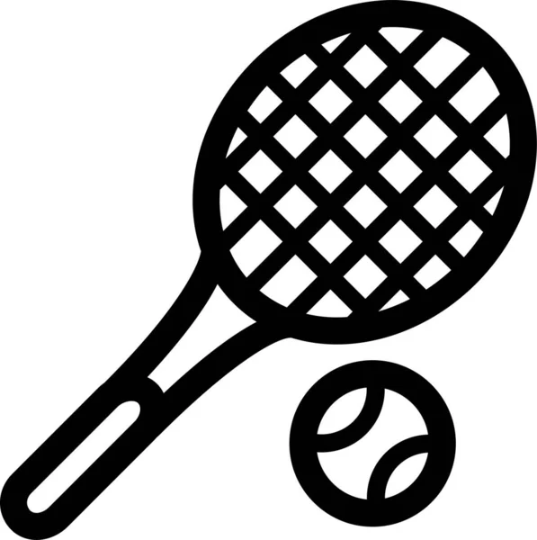 Boll Spel Racket Ikon Kontur Stil — Stock vektor