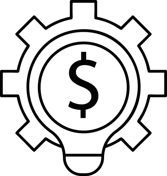 Konfiguracja Waluty Ikona Dolara Zarysie Stylu — Wektor stockowy