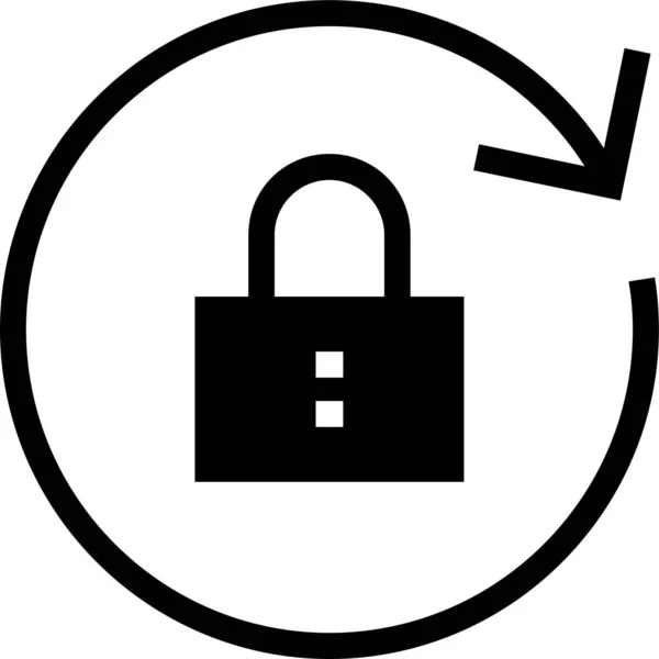 Pfeilschloss Icon Symbol Solidem Stil Aktualisieren — Stockvektor