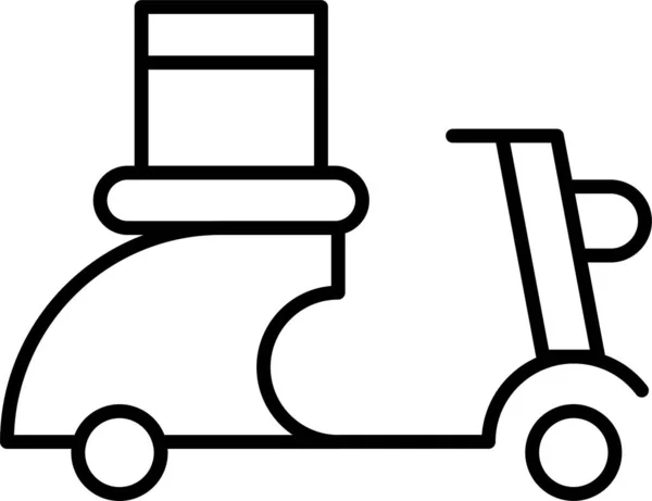 Motor Scooter Pictogram Grote Lijnen — Stockvector