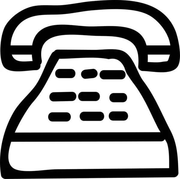 Ícone Telefone Contato Chamada Estilo Handdrawn — Vetor de Stock