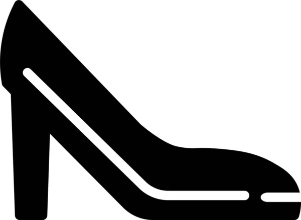 Значок Модного Взуття Каблук Твердому Стилі — стоковий вектор