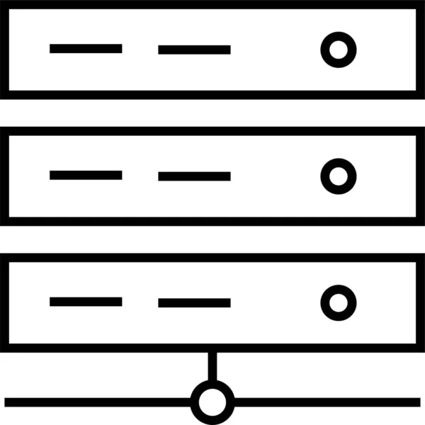 Databas Server Aktie Ikon Konturstil — Stock vektor